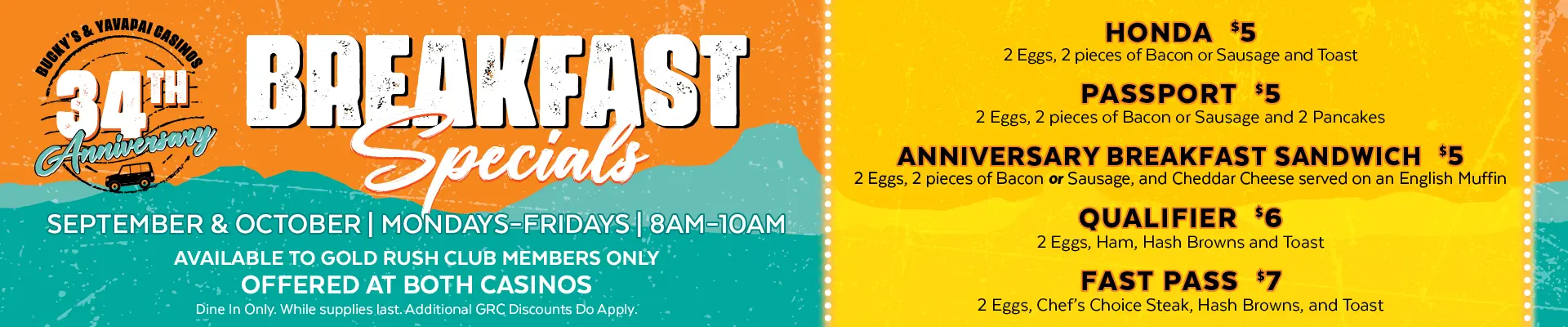 September and October Breakfast Specials